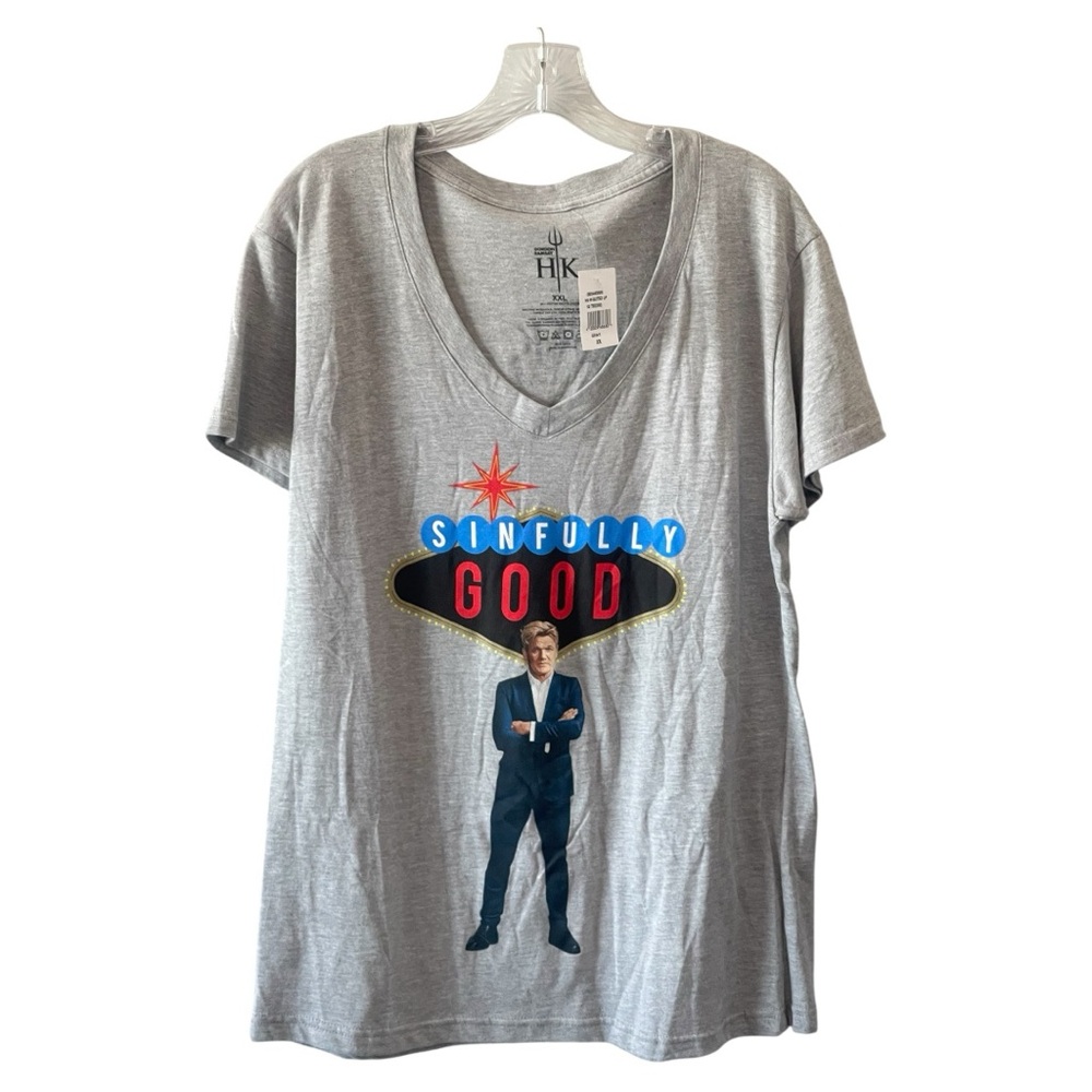 Gray Short Sleeve Tee with Graphic Print